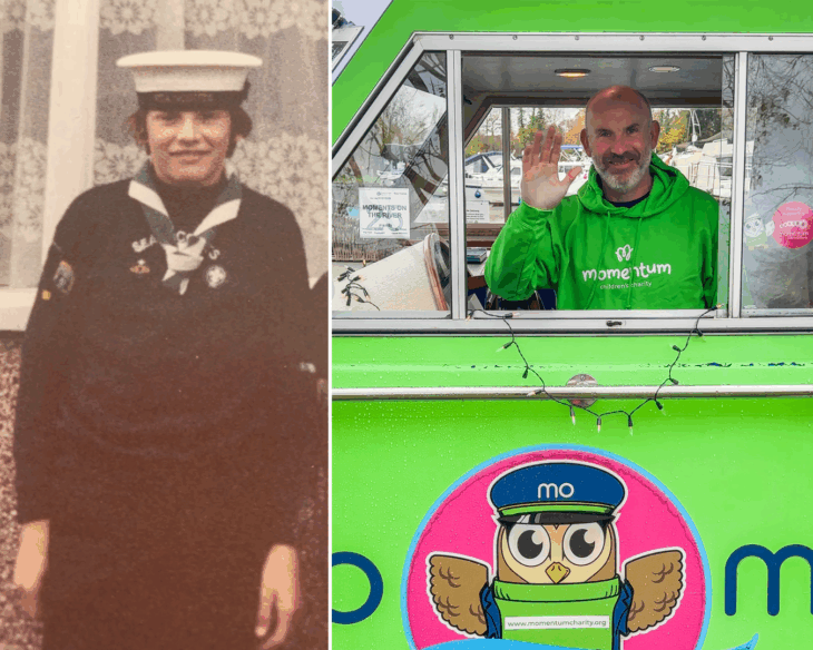 A Momentum riverboat volunteer