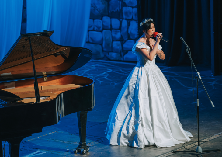 An opera singer takes to the stage