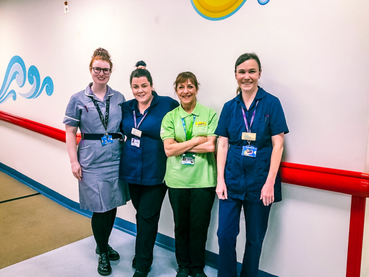Children's nurses from The Royal Marsden with Lucy, a Family Support Worker from Momentum