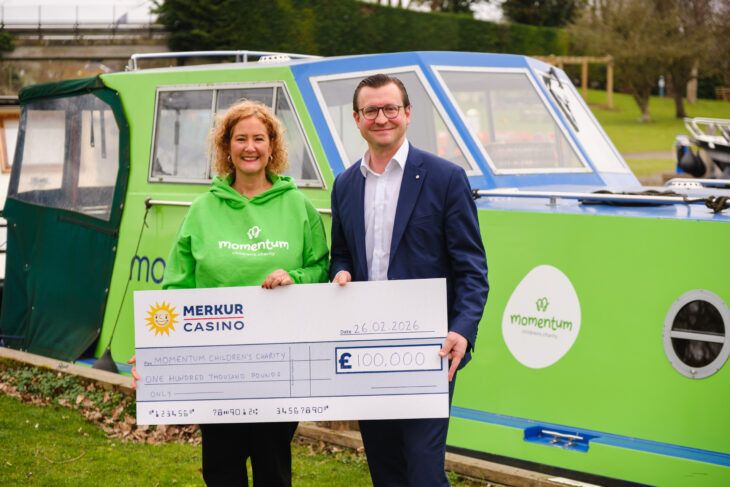 Momentum CEO Sarah Woods with Merkur Casino COO Mark Schertle