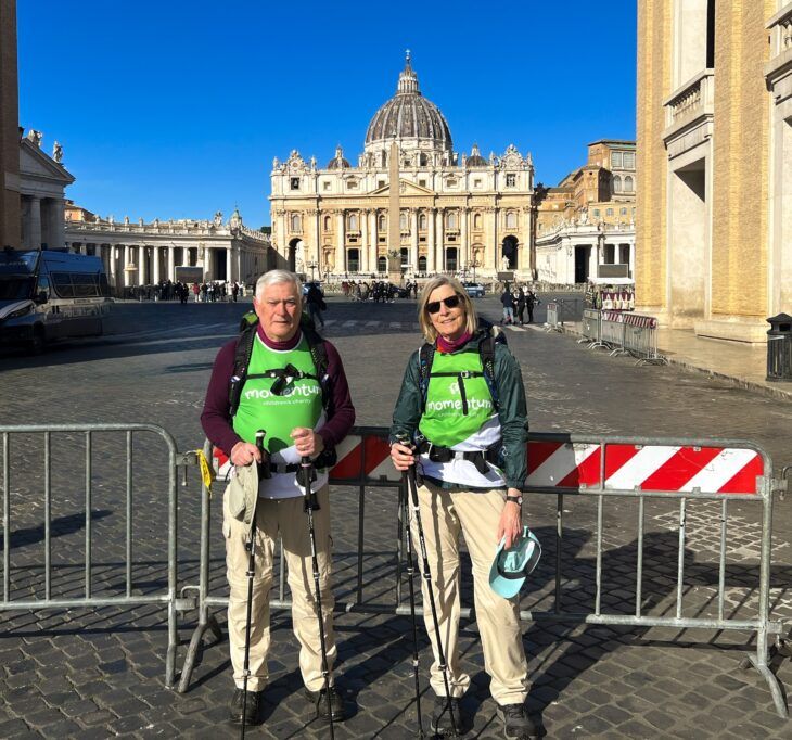 Robert and Ana Maria in Rome at the start of their challenge